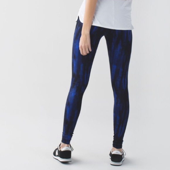Lululemon Wunder Under Full-On Luon Roll Down Nightsky Blue Black Leggings 4 - Picture 7 of 16